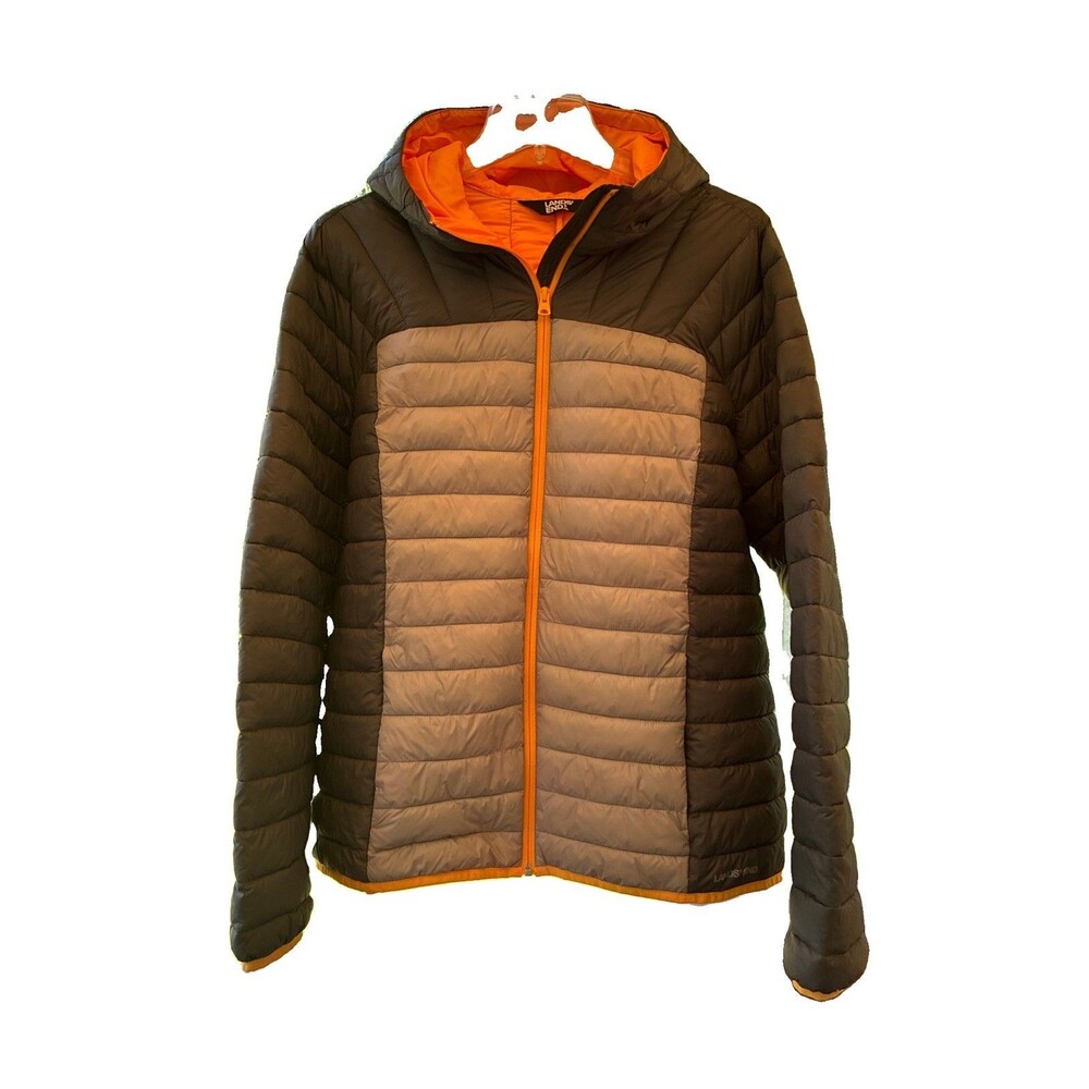 Lands' End PrimaLoft Quilted Packable Puffer Jacket Womens XL Grey